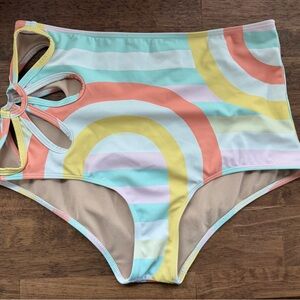 Kortni Jeane Retro Rainbow FCO Bikini Bottom, L